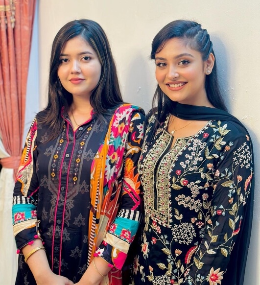 Naznin Nahar Niha with her sister