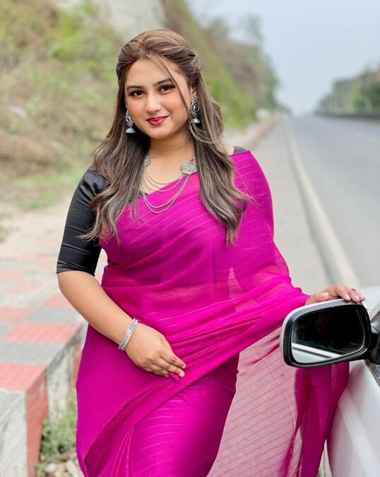 Sanjida Islam Sayma New Saree Pic